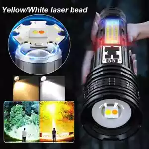 Super Flashlight USB Long Range Torch Zoom Outdoor With Digital Power Display - Picture 1 of 12