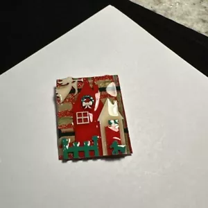 Weihnachten Urlaub handgefertigte signierte Haus Pins von Lucinda Brosche Anstecknadel Handarbeit - Bild 1 von 6