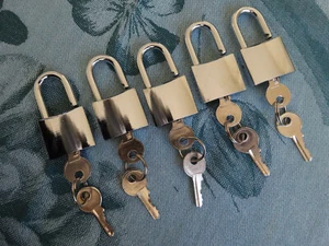 5x Hochwertig Vorhangschloss Gleichschließend Chrom Breite 25mm Bügelstärke 4 mm - Bild 1 von 5