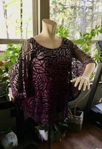 Roz & Ali "Burn Out" Purples Beautiful Upscale Top New w/Tags Women's Size Large - Picture 1 of 9