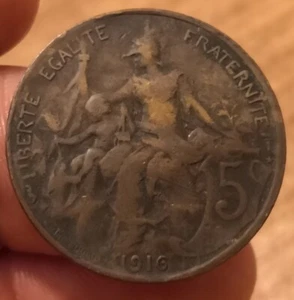 Moneta 5 Centimes 1916, Republique Francaise, Rif. 6639 - Picture 1 of 2