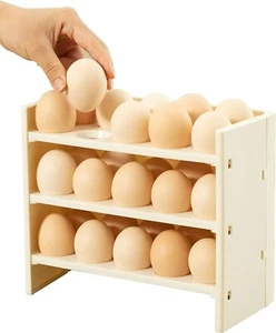 2 LARGE Capacity Egg Holder For Refrigerator, Storage 60 Count Egg Rack - Picture 1 of 9