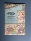 1962 National Geographic Magazine, Washington to Boston, Folded Paper Map