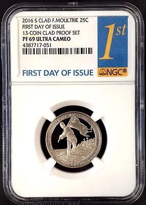 2016 S Proof Fort Moultrie Quarter, NGC PF 69 Ultra Cameo, First Day of Issue! - Image 1 of 4