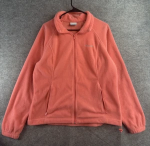 Columbia Sweater Men's XL Orange Pink Full Zip Fleece Jacket - Picture 1 of 7