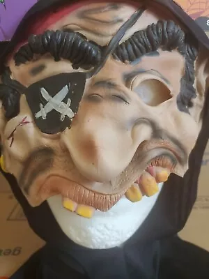 Pirate Mask Hood HALLOWEEN Costume scarewear of carribean pirates vintage adult  - Image 1 of 4