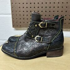 Spring Step L’Artiste Nailhead Genuine Leather Gray Ankle Boots 38 US 7.5