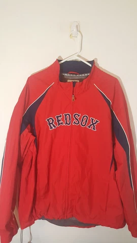 MAJESTIC BOSTON RED SOX FULL ZIP LIGHTWEIGHT JACKET MENS 2XL Cover
