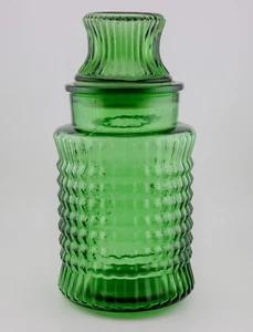 L. E. SMITH CASCADE STORAGE JAR vintage 1950s kitchen MCM Green haystack USA - Picture 1 of 8