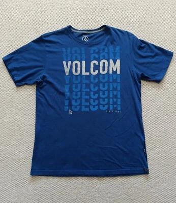 VOLCOM Men's T-Shirt Size Large Blue Short Sleeve Graphic Modern Fit (FLAWED) - Image 1 of 4
