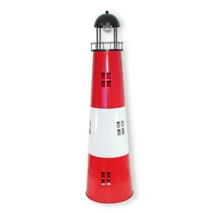 Metall Leuchtturm Solar Garten 120 cm mit Licht Maritime Deko m. LED Beleuchtung - Bild 1 von 10