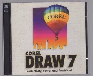 CorelDRAW 7 PC CD-ROM 2-disc Set 1996 Corel Corp. Windows 95/NT 4.0 Pre owned - Picture 1 of 4