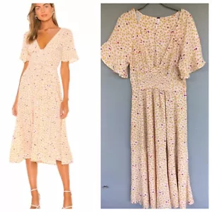 Vestido midi floral Free People XS | Talla S | Cuello en V ajustado Cottagecore Boho - Imagen 1 de 19