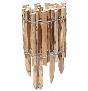 Staketenzaun Gartenzaun Holzzaun Haselnussholz Rollzaun Kastanienzaun 5m Pfosten - Bild 1 von 4