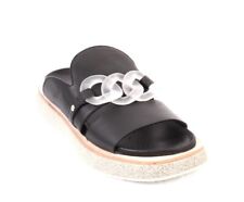 Laura Bellariva 7822 Black Leather Platform Sandals 37 / US 7