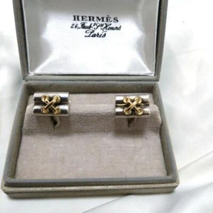 Authentic The elusive HERMES Mexican cufflinks in 18K combination Rare - Picture 1 of 5