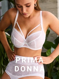 Prima Donna Sophora Bügel BH Weiß Vollschale Tattoo Ungefüttert Dessous Cup C-H - Bild 1 von 12