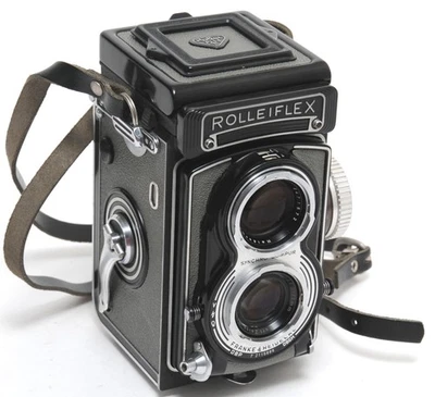 Rolleiflex T gray TLR 120 film camera w. Zeiss Tessar 3.5/75mm lens NOTTESTED - Image 1 of 4