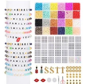 Bracelet Making Kit, 24 Colours 4mm Small Seed Beads for Jewellery Friendship - Picture 1 of 4