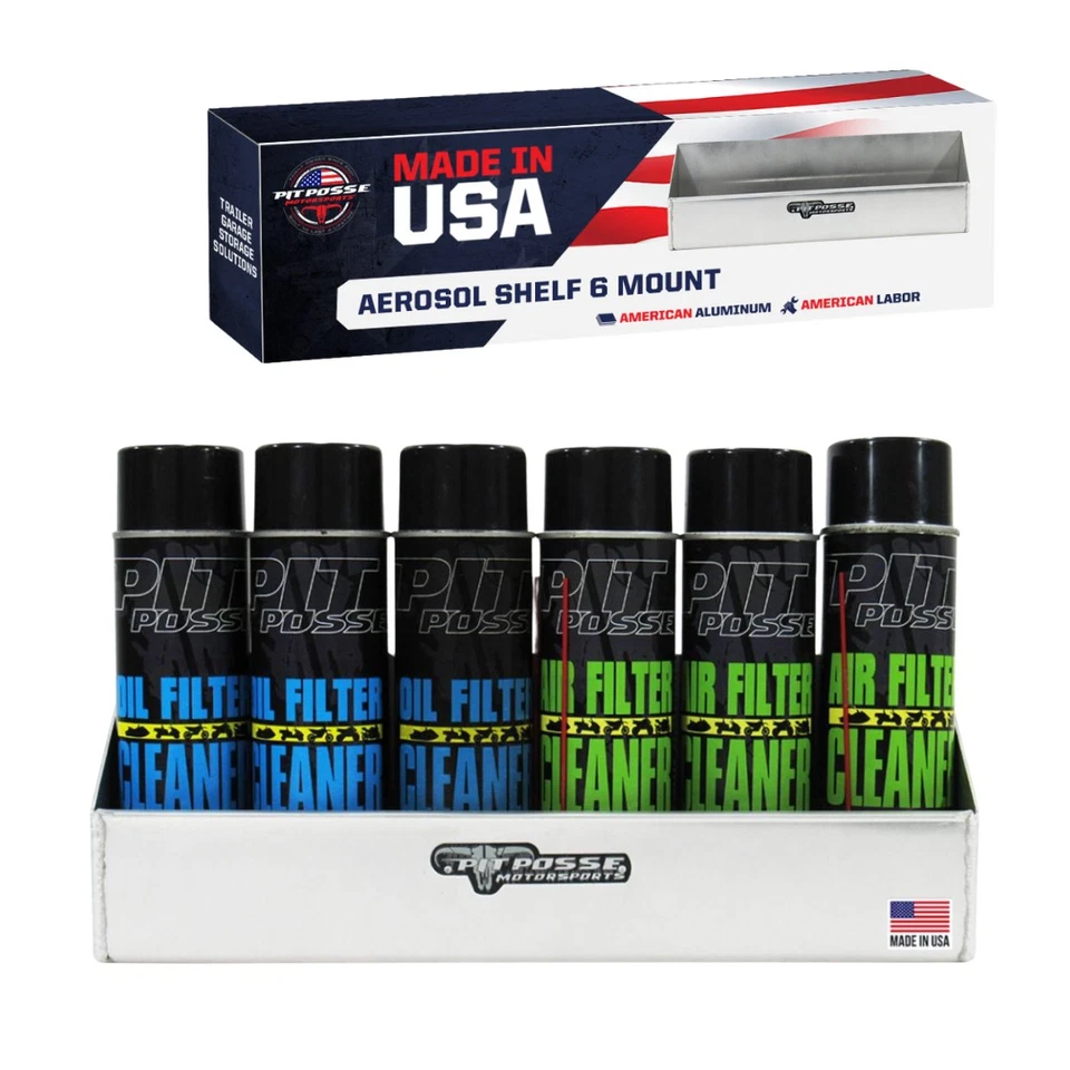 Pit Posse Aluminio 6 Latas de Aerosol Almacenamiento Estante Organizador Estante Garaje Remolque EE. UU. Foto 1 de 4