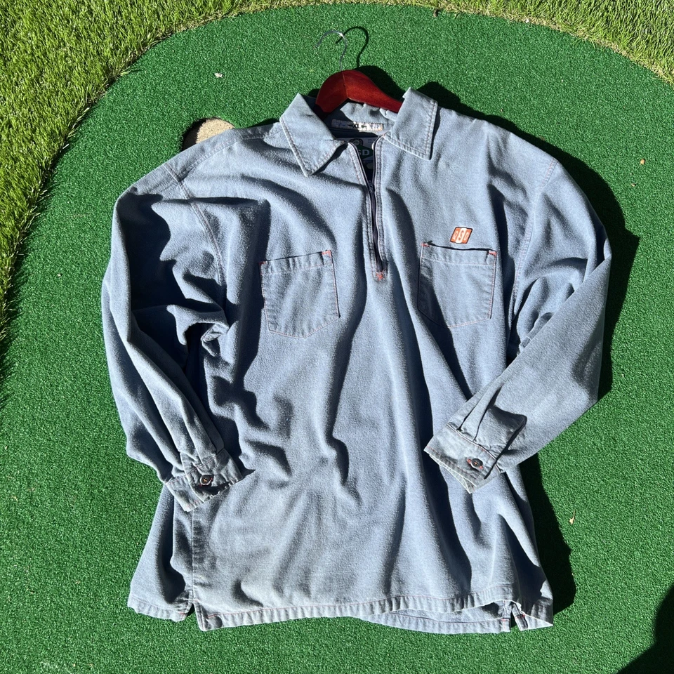 Camisa de mezclilla de agua salada extra grande vintage Quicksilver para hombre manga larga con botones Foto 1 de 4