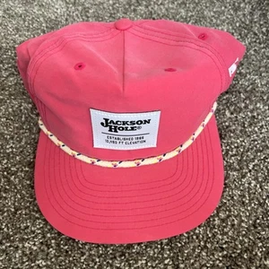 Jackson Hole Patch Snapback Rope Hat Solid Pink One Size Adjustable - Picture 1 of 4