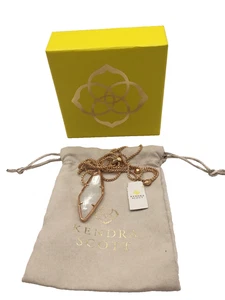 NWT Kendra Scott 'Beatrice' Long Pendant Necklace ~ Rose Gold ~ Adjustable - Picture 1 of 6
