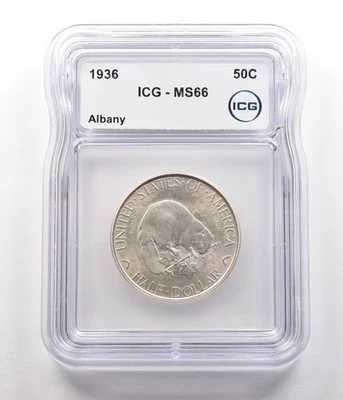 1936 Albany Commemorative Half Dollar MS66 ICG *6793 - Image 1 of 3