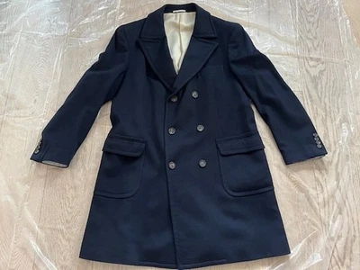 Brunello Cucinelli Men Navy 100% Cashmere Coat Blazer Size IT 52 Made in Italy - Image 1 of 4