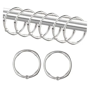 Shower Curtain Hooks, Rustproof Decorative Shower Curtain Rings Metal Nickel - Picture 1 of 7