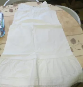Ancienne chemise de nuit ou sous robe blanche (2) en coton – « P » brodé - trace - Imagen 1 de 4