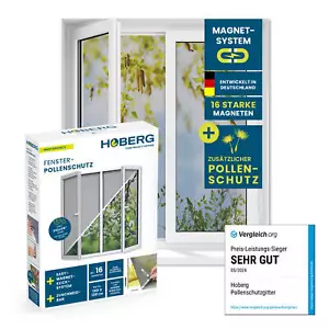 Pollenschutz Moskitonetz Insektenschutz Fliegengitter Fenster Magnetbefestigung - Bild 1 von 9