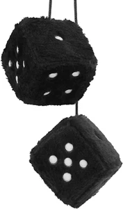 Fuzzy Dice for Car Mirror, Pair of Retro 2.75” Fuzzy Dice for Rear View Mirror w - Picture 1 of 12