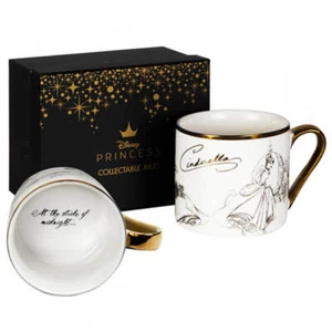Disney Cinderella Collectible Mug Classic White Mug Features Gold Electroplated - Picture 1 of 2