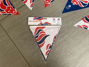 Official Team GB Olympic Bunting 2.5 m Long 9  Triangle Flags Union Jack Banner