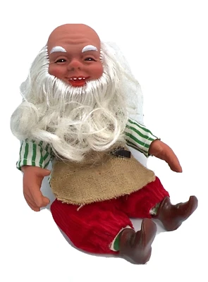 Muñeca de Navidad Noruega Nisse Gnomo Elfo 7 1/4" Alto Falta Sombrero Posable Foto 1 de 4