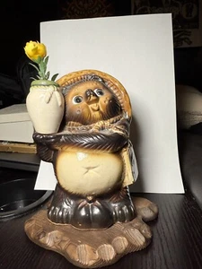 Vintage Tanuki Shigaraki Ware japanischer Waschbär Figur Keramik Hund 6,75" groß - Bild 1 von 1