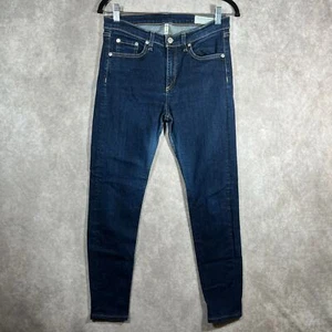 Rag & Bone The High Rise Skinny Jeans Womens Size 30 Blue Heritage Wash Denim - Picture 1 of 13