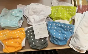 ALVABABY Baby Cloth Diapers 6 Pack w/ 12 Inserts One Size Adjustable Washable - Picture 1 of 6
