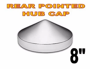 Chrome Rear Pointed Hub Cap (8") for Semi Truck Applications  - Picture 1 of 2