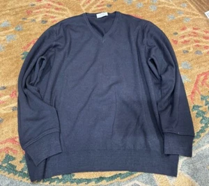 Vintage Gran Sasso Gray Merino Wool V Neck Sweater Men’s 54 NWOT - Picture 1 of 5