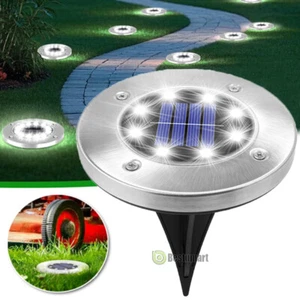 8LEDs Solar In Ground Lights Outdoor Garden In Grond Light Waterproof Pure White - Picture 1 of 19