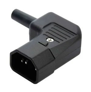RIGHT ANGLE REWIREABLE IEC C14 MALE PLUG, 10A 3 PIN MAINS POWER KETTLE CONNECTOR - Picture 1 of 4