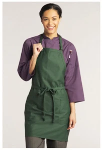 Bib Apron, 2 Pockets, Adjustable Neck, Color: Hunter, Size: 23"W x 30"L - 3016 - Picture 1 of 1