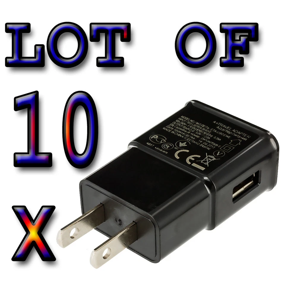10 x  AC Wall USB Chargers for Samsung Galaxy S2 S3 S4 S5 S6, Iphone 5 6 6s - Image 1 of 1