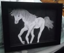 Small Thick Framed Pencil Drawing Of Horse Running. Offers Accepted (£7.75+). 