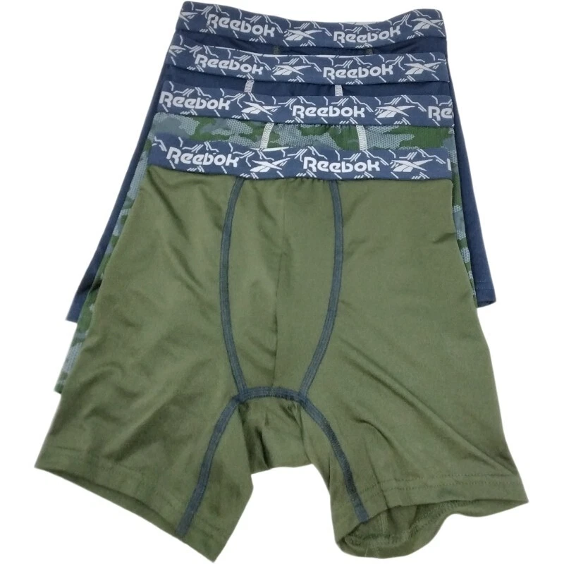 Reebok Performance Briefs Boys Size Large 4 Pack Green, Navy - Image 1 of 4