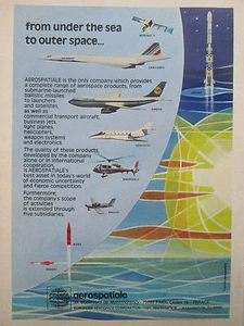 1/1977 PUB AEROSPATIALE INTELSAT ARIANE CONCORDE AIRBUS RALLYE MSBS DAUPHIN AD - Picture 1 of 1