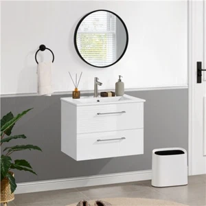 Mueble de Baño con Lavabo Cerámico en Pared Armario Bajo Lavabo 61x39,5x45,5 cm - Imagen 1 de 8
