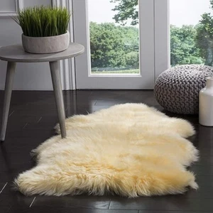 "Luxurious Genuine Sheepskin Rug 2x3 - Soft Wool Area Carpet" - Picture 1 of 3